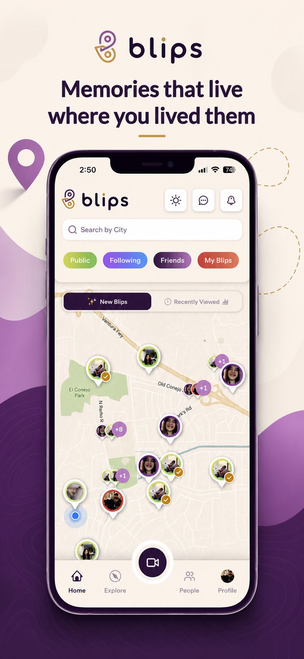 Blips map of video moments near you